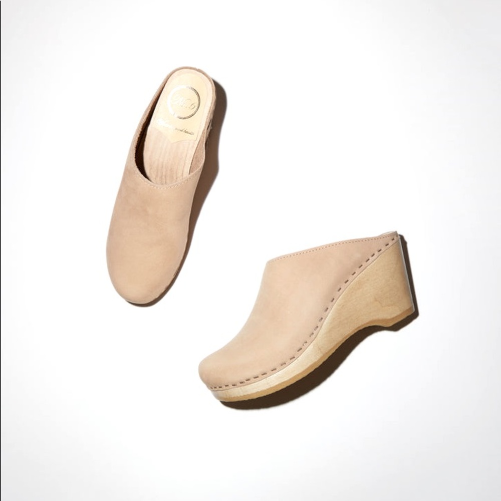 No.6 New School Clog on Wedge in Blush size 37